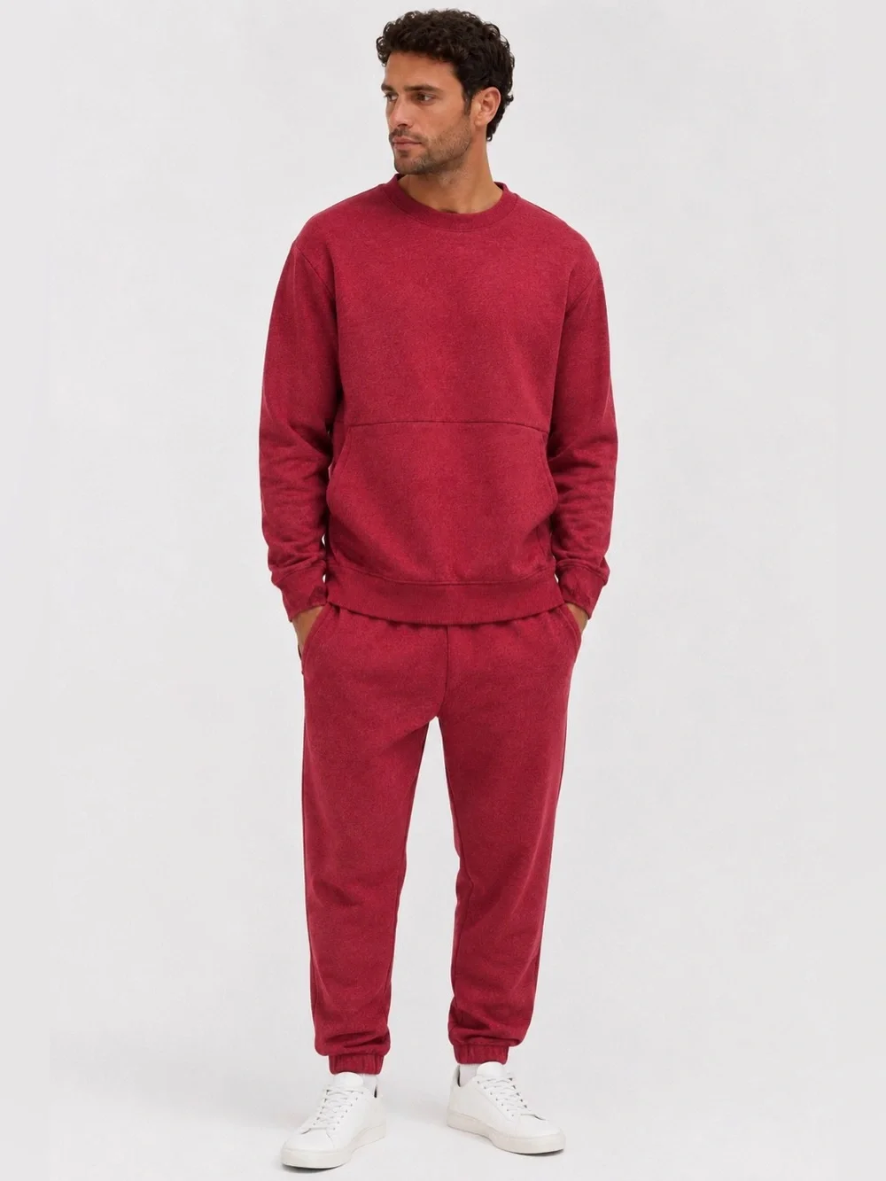 Lunya Lahgo Restore Double Faced Crew Sweatshirt Red Heather Small NWT Soft NEW - Picture 4 of 7